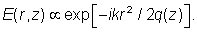 高斯光束公式